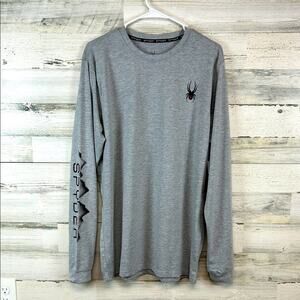 NWT Spyder Men’s Large Active Midweight Long Sleeve Baselayer Shirt Heather Gray